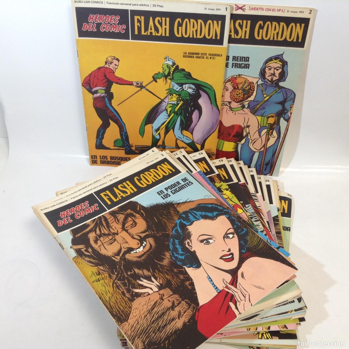 C&oacute;mics: HEROES DEL COMIC: FLASH GORDON - LOTE DE 38 NUMEROS (1971) **BURU LAN COMICS** - Foto 1