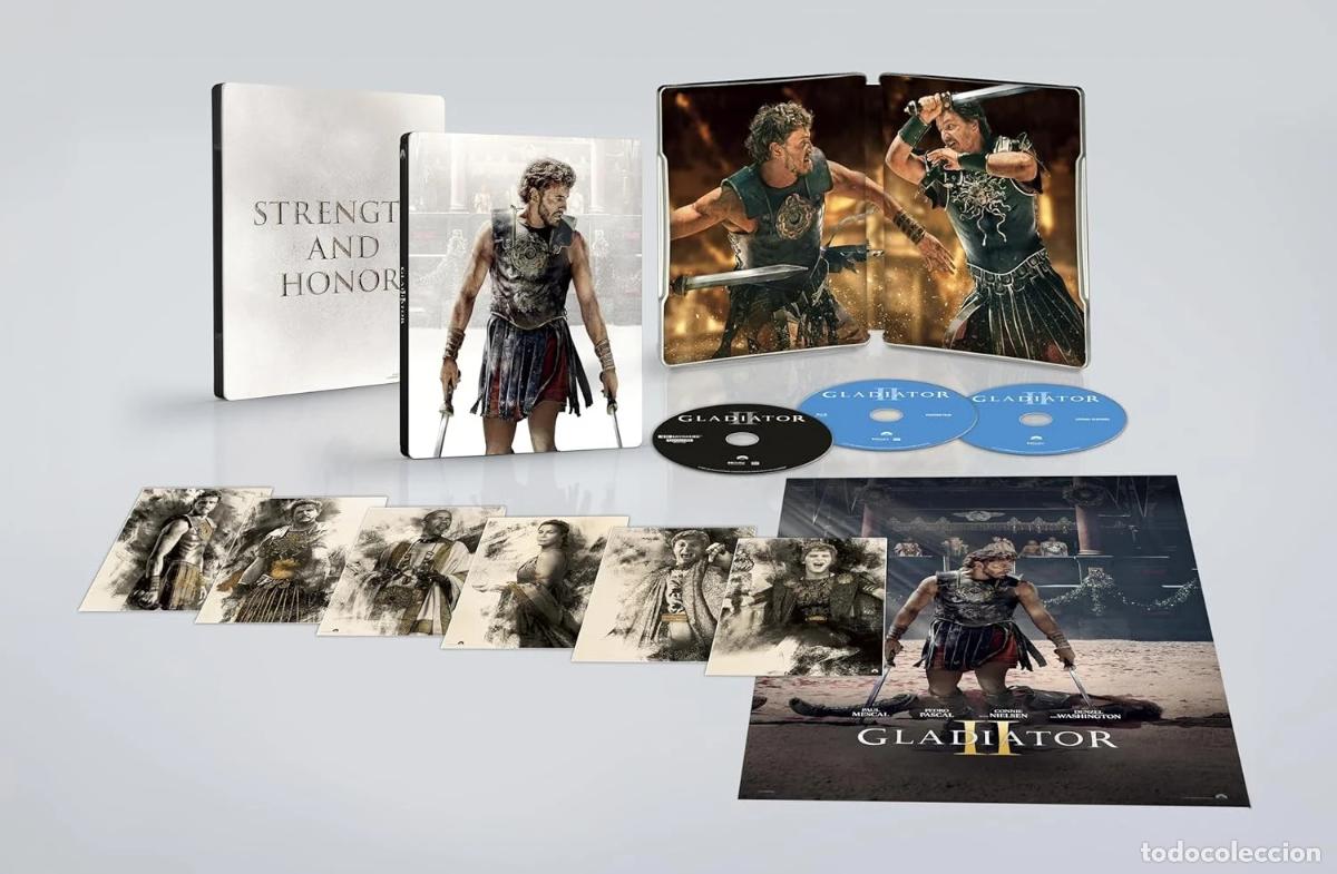 C&oacute;mics: Gladiator II (Steelbook 1, Edici&oacute;n Coleccionista, 2 Blu-ray, 6 postales) [4K UHD, Blu-ray] (2024)