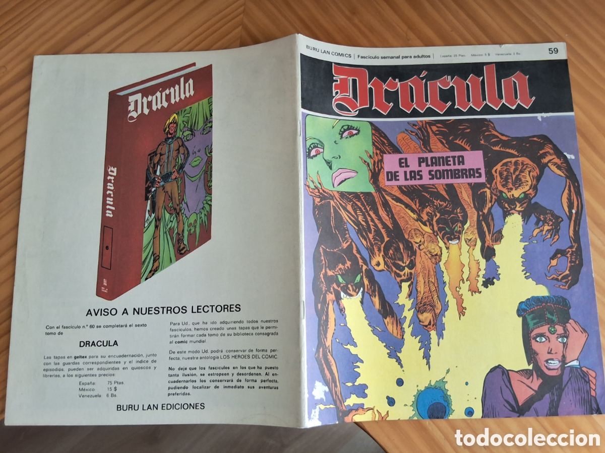 C&oacute;mics: Dracula comic fasciculo 59 tomo 6 el planeta de las sombras a&ntilde;o 1973 edita burulan