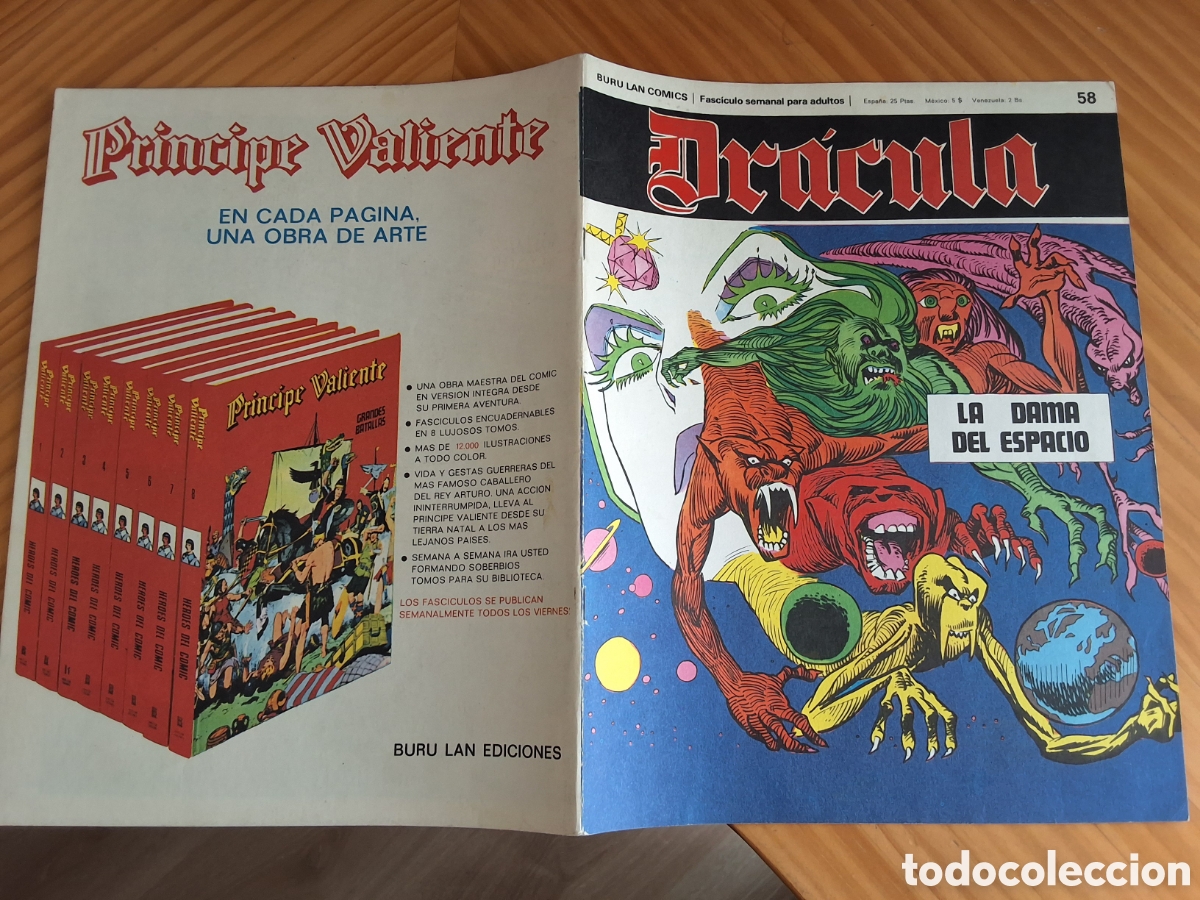 C&oacute;mics: Dracula comic fasciculo semanal 58 tomo 6 la dama del espacio a&ntilde;o 1973 edita burulan