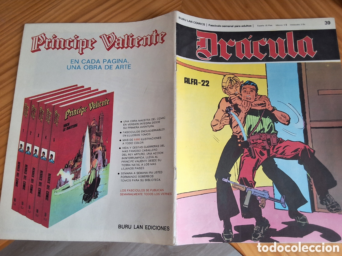 C&oacute;mics: Dracula comic fasciculo semanal n&uacute;mero 39 tomo 5 alfa-22 edita buru lan