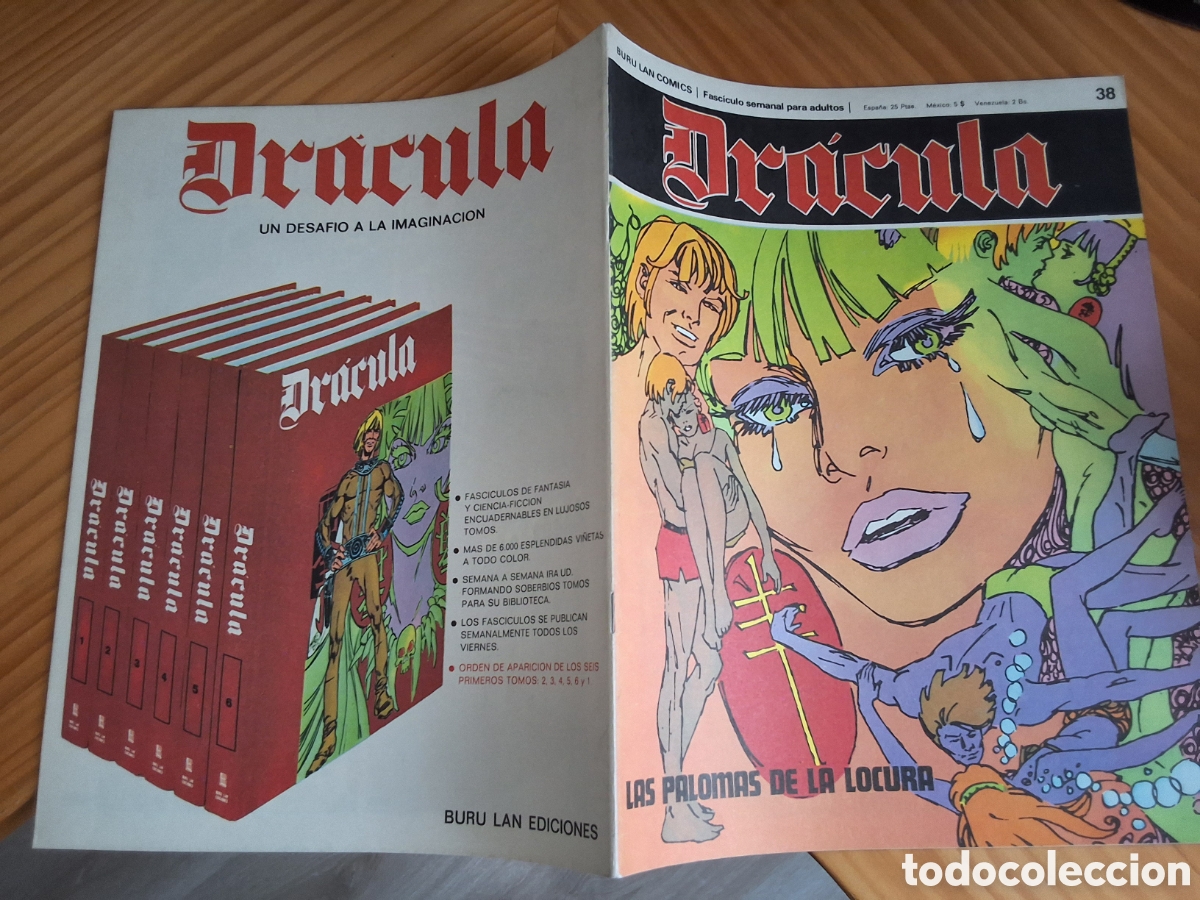 C&oacute;mics: Dracula comic fasciculo semanal n&uacute;mero 38 tomo 5 palomas de locura edita buru lan