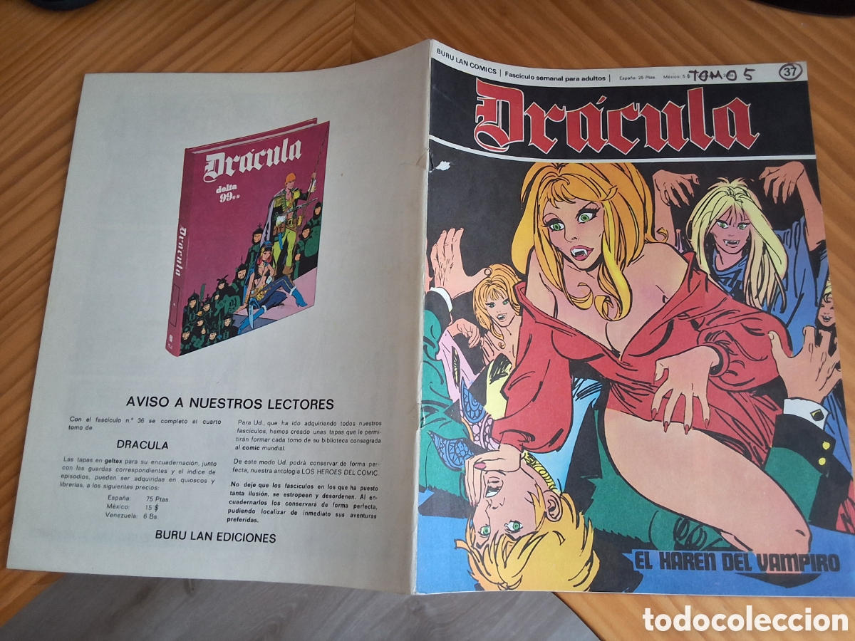 C&oacute;mics: Dracula comic fasciculo semanal n&uacute;mero 37 tomo 5 el har&eacute;n del vampiro edita buru lan