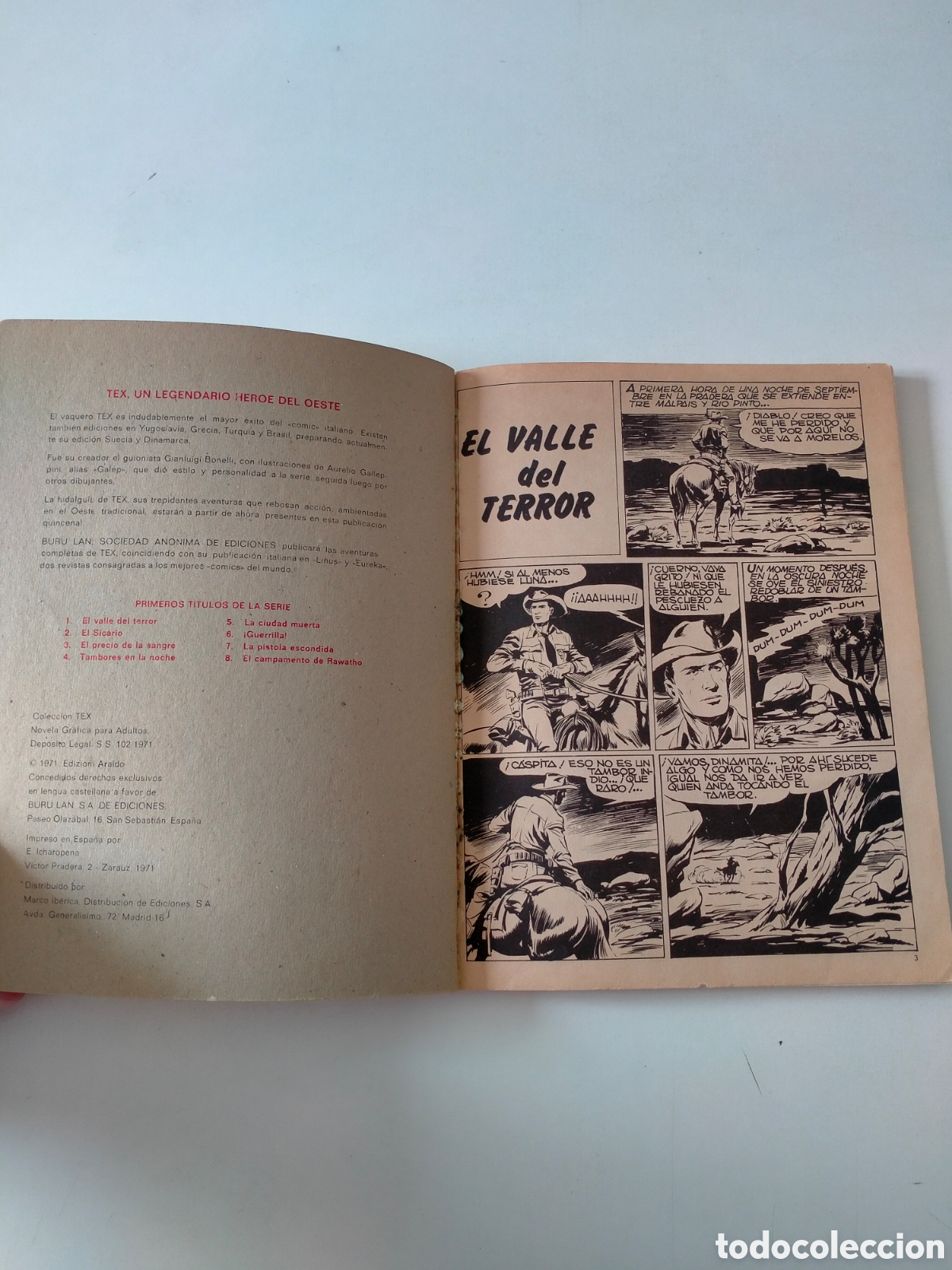 C&oacute;mics: TEX N&Uacute;MERO 1 EDICIONES BURU LAN A&Ntilde;O 1971 - Foto 4