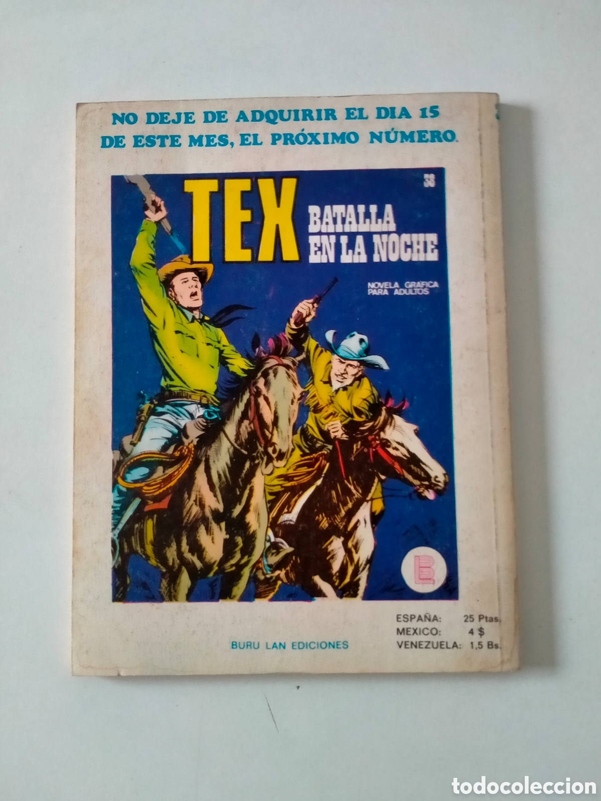 C&oacute;mics: TEX N&Uacute;MERO 37 BURU LAN EDICIONES A&Ntilde;O 1972 - Foto 2