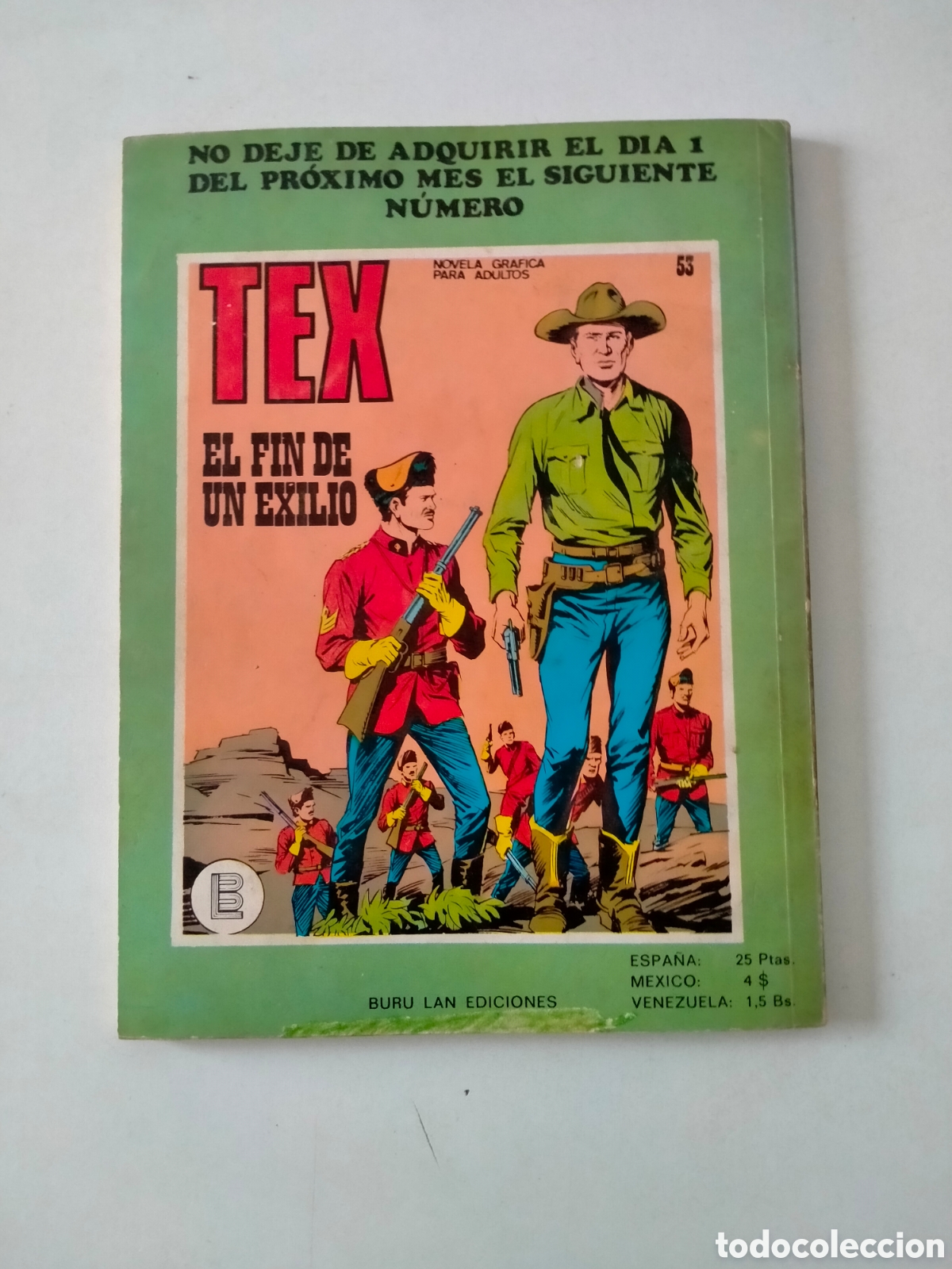C&oacute;mics: TEX N&Uacute;MERO 52 BURU LAN EDICIONES A&Ntilde;O 1972 - Foto 2