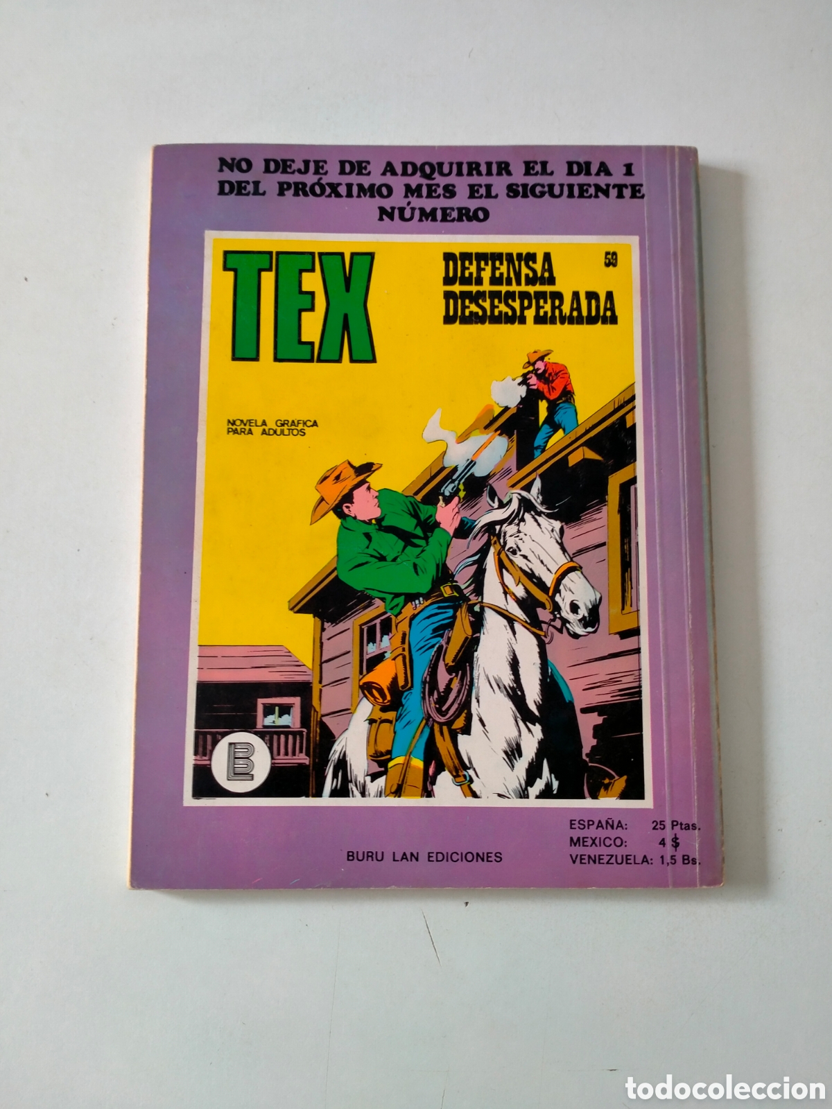 C&oacute;mics: TEX N&Uacute;MERO 58 BURU LAN EDICIONES A&Ntilde;O 1972 - Foto 2