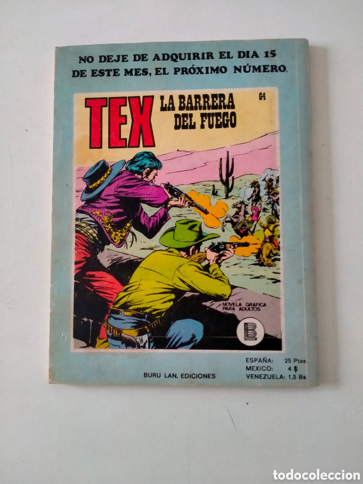C&oacute;mics: TEX N&Uacute;MERO 63 BURU LAN EDICIONES A&Ntilde;O 1972 - Foto 2