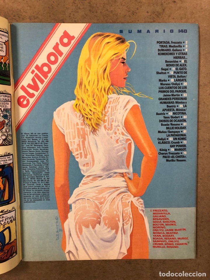 C&oacute;mics: EL V&Iacute;BORA COMIX N&deg; 140 (EDICIONES LA C&Uacute;PULA 1991). CRUMB, BOADA Y RESANO, MEDIAVILLA,... - Foto 2