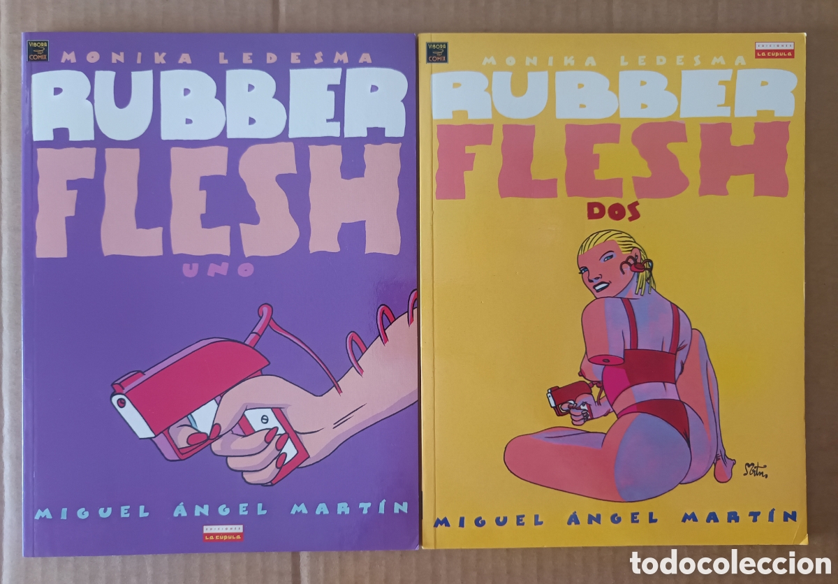 C&oacute;mics: Lote Rubber Flesh 1 y 2, por Miguel &Aacute;ngel Mart&iacute;n (La C&uacute;pula, 1999-2000). Monika Ledesma.