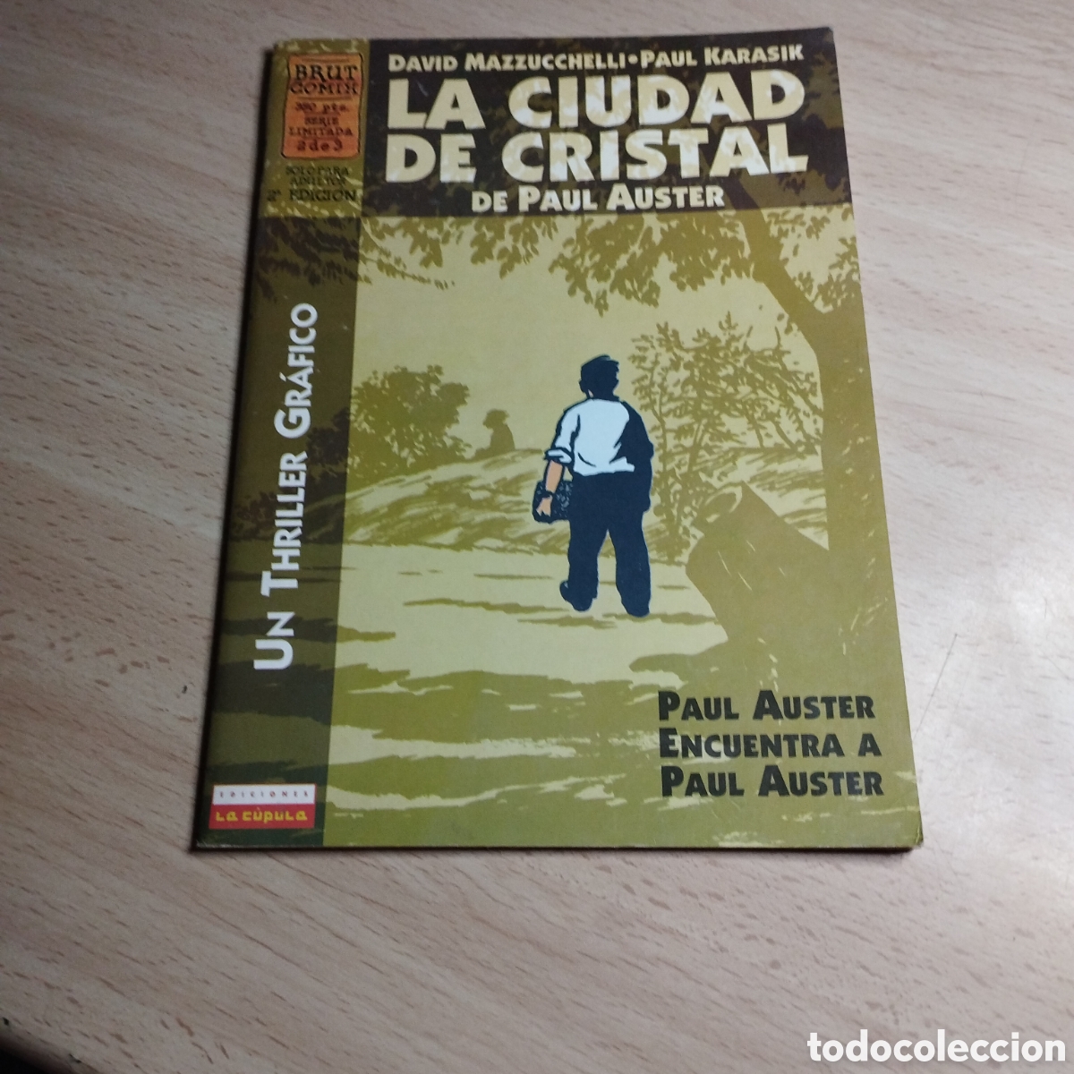 C&oacute;mics: La ciudad de cristal. De Paul Auster. 1997. Brut Comix. Vol 2. Segunda edici&oacute;n.