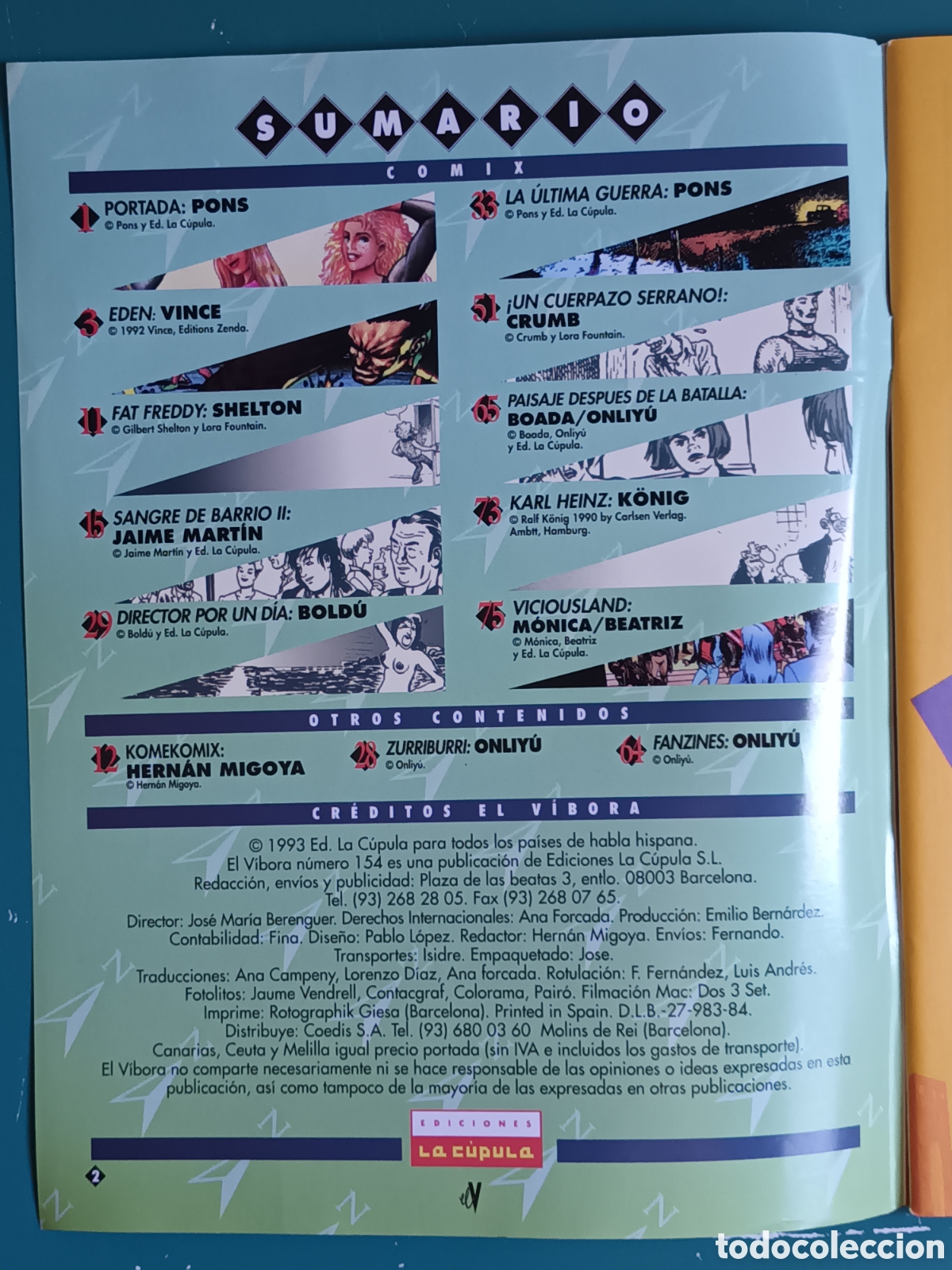 C&oacute;mics: El V&iacute;bora N&ordm; 156 LA CUPULA 1992 - Foto 2