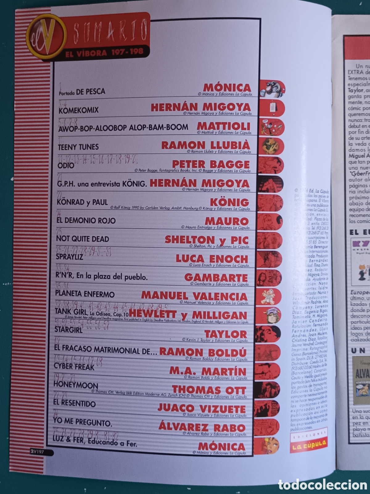 C&oacute;mics: El V&iacute;bora N&ordm; 197 / 198 LA CUPULA 1996 - Foto 2