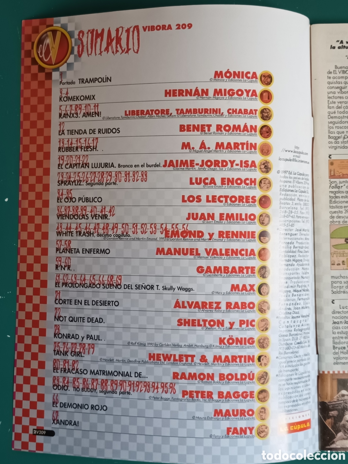 C&oacute;mics: El V&iacute;bora N&ordm; 209 / 210 LA CUPULA 1997 - Foto 2