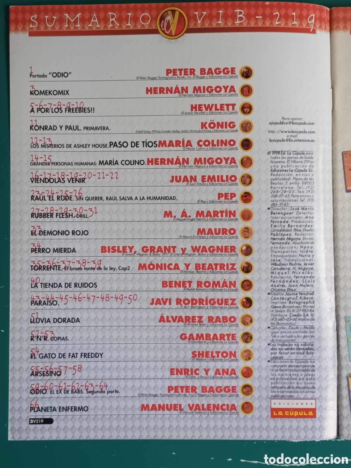 C&oacute;mics: El V&iacute;bora N&ordm; 219 LA CUPULA 1998 - Foto 2