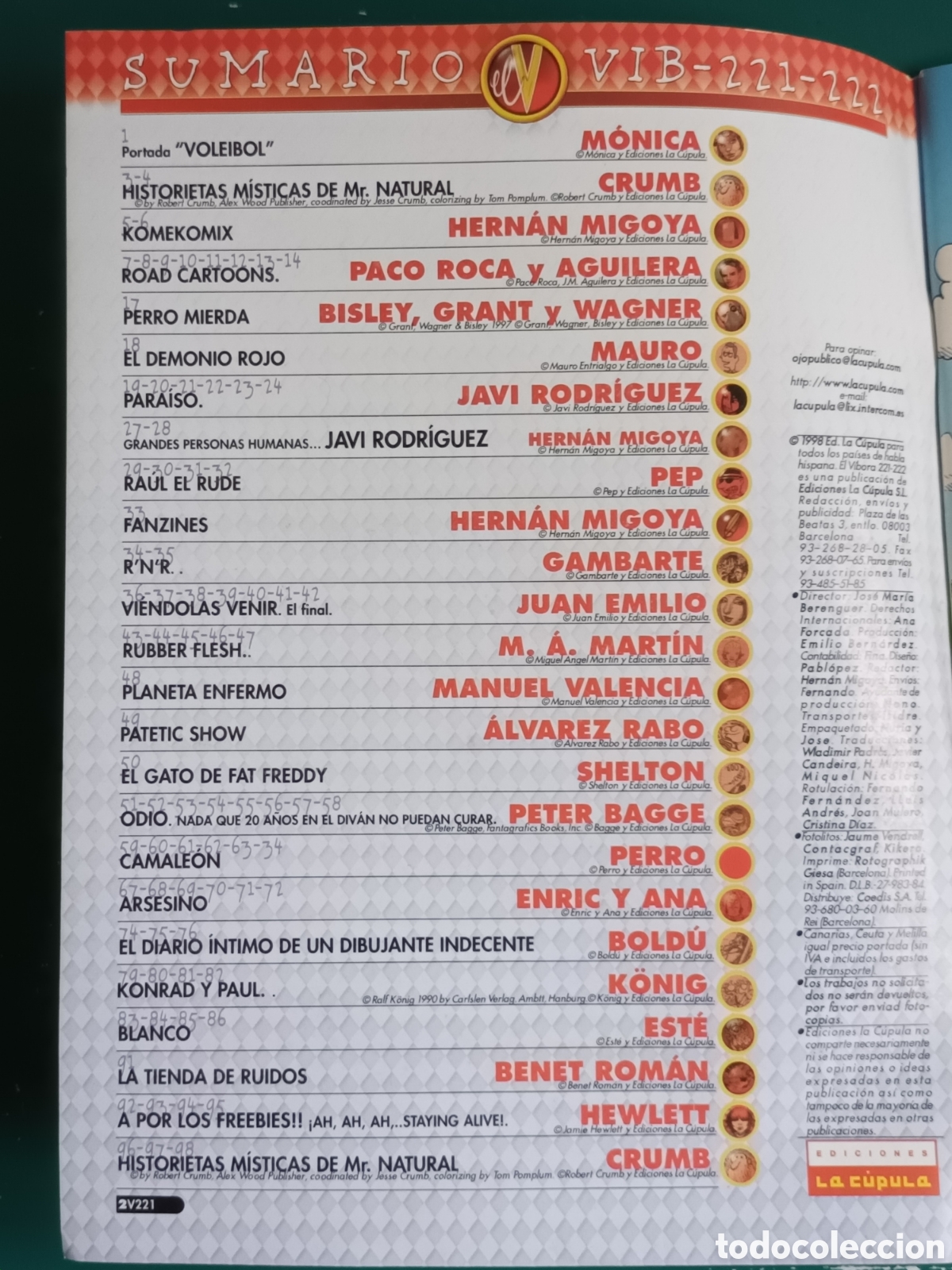 C&oacute;mics: El V&iacute;bora N&ordm; 221 LA CUPULA 1998 - Foto 2