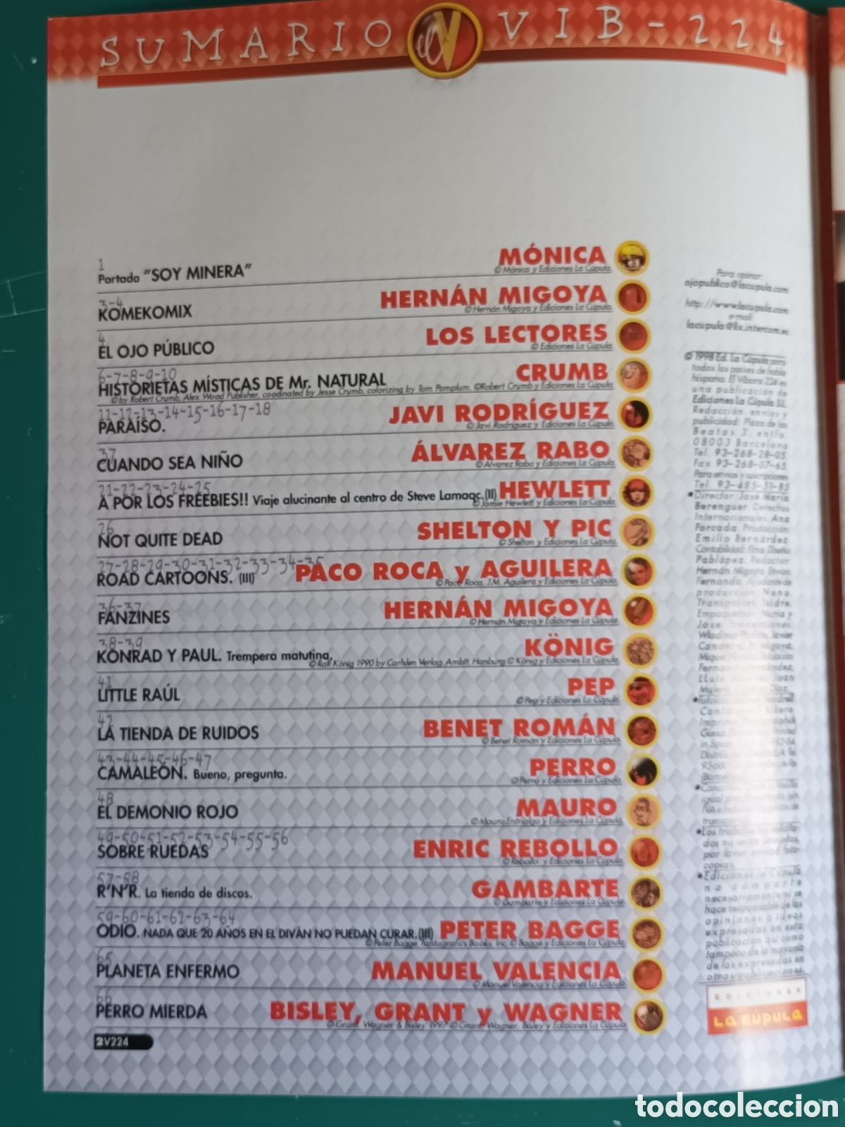 C&oacute;mics: El V&iacute;bora N&ordm; 224 LA CUPULA 1998 - Foto 3