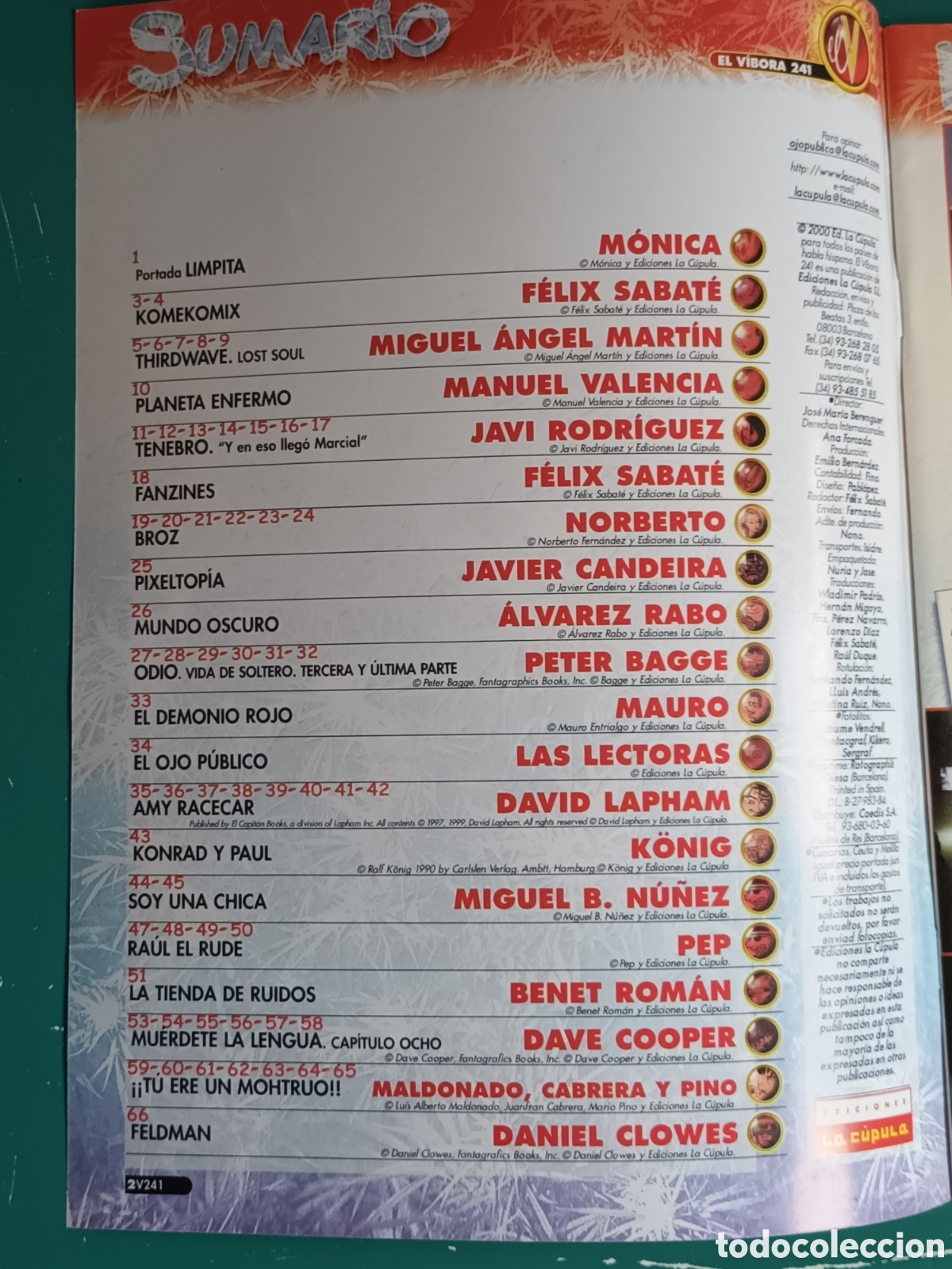 C&oacute;mics: El V&iacute;bora N&ordm; 241 LA CUPULA 1999 - Foto 2