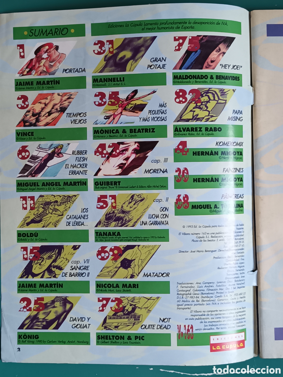 C&oacute;mics: El V&iacute;bora N&ordm; 163 LA CUPULA 1993 - Foto 3