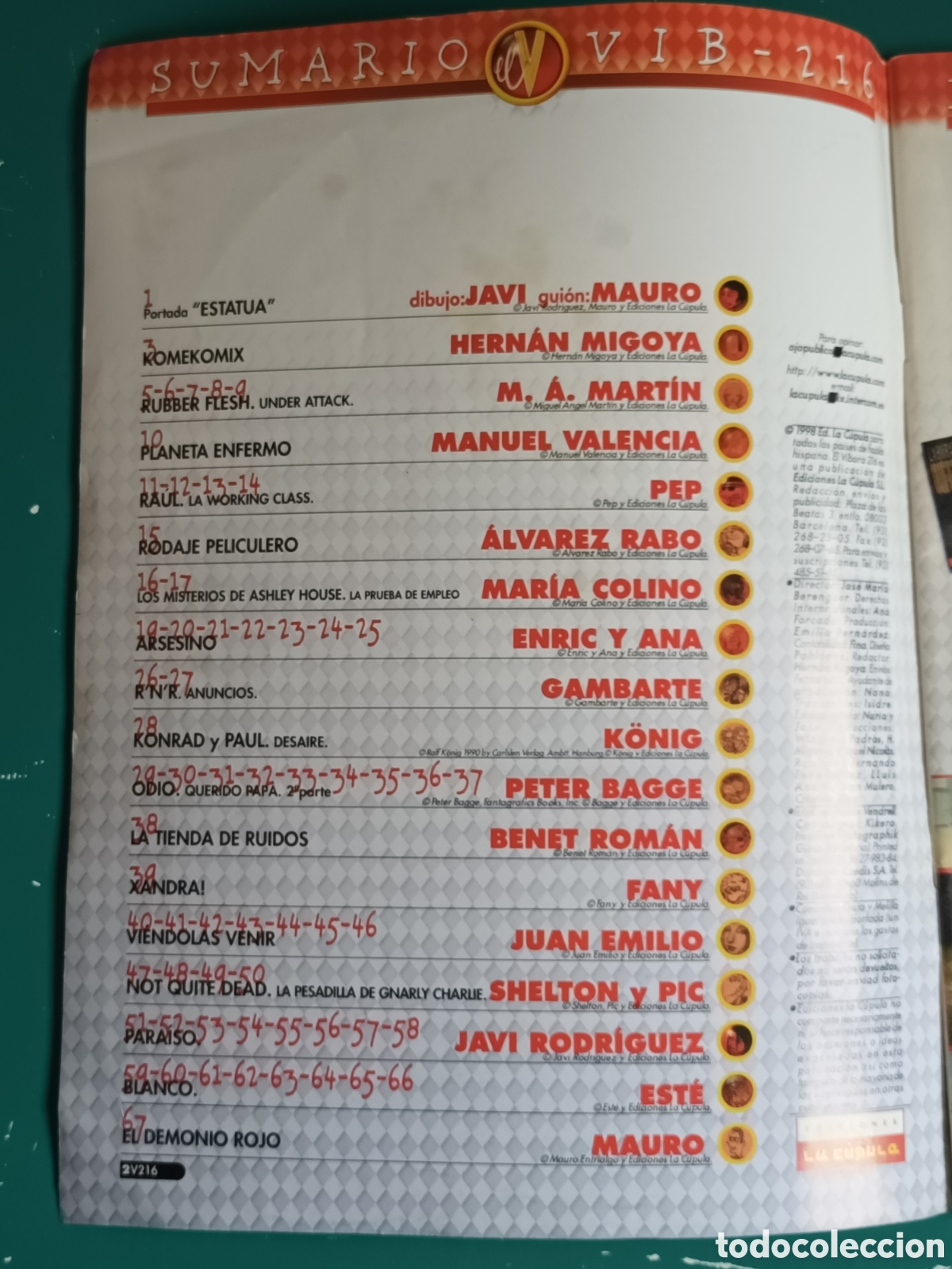 C&oacute;mics: El V&iacute;bora N&ordm; 216 LA CUPULA 1997 - Foto 2