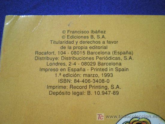 C&oacute;mics: MORTADELO Y FILEMON - EDICIONES B 1&ordf;ED. 1993 - Foto 2