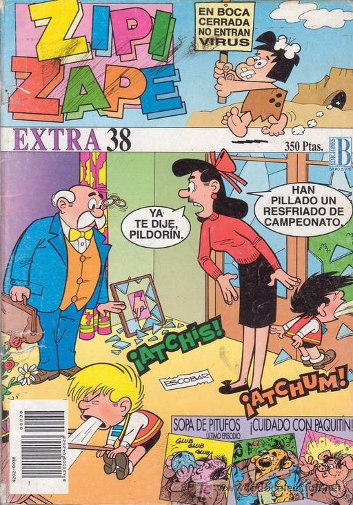 C&oacute;mics: ZIPI Y ZAPE EXTRA N&ordm; 38. Con aventura larga de Los Pitufos. Ediciones B. - Foto 1