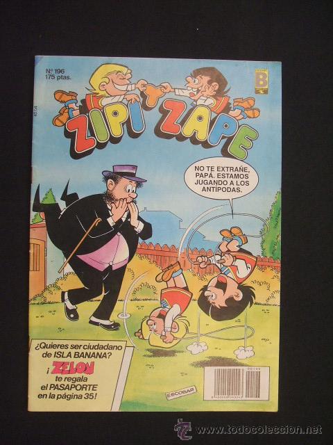 C&oacute;mics: ZIPI Y ZAPE - NUMERO 196 - 1987 - EDICIONES B - - Foto 1