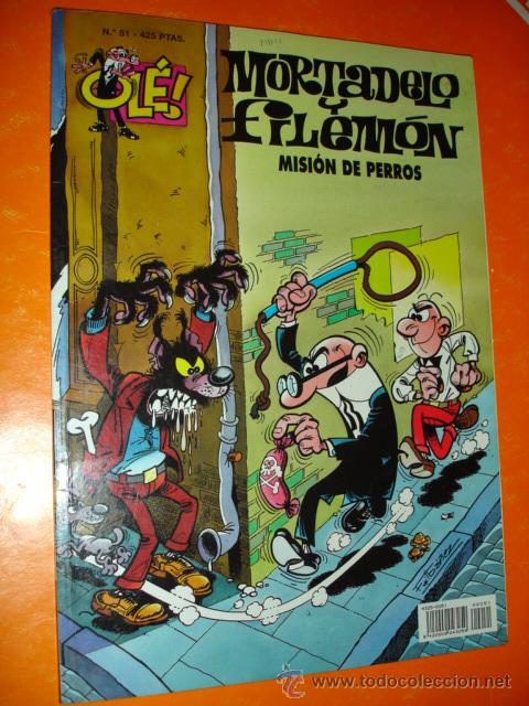 C&oacute;mics: OLE ! MORTADELO Y FILEMON N&ordm; 51 MISION DE PERROS . EDICIONES B . - Foto 1