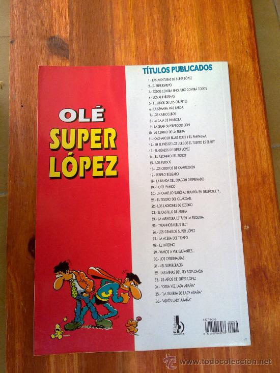 C&oacute;mics: adios lady ara&ntilde;a, super lopez n&ordm; 36, ole, 1&ordf; edicion 2000 ediciones b, - Foto 2