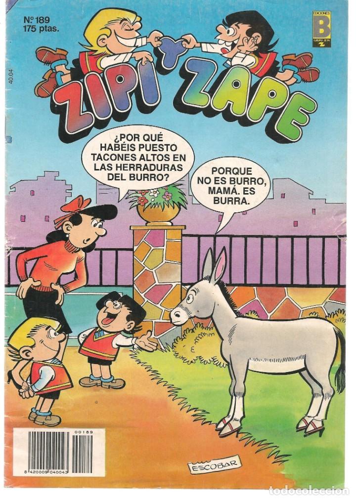 C&oacute;mics: ZIPI Y ZAPE. N&ordm; 189. EDICIONES B.(ST/A00) - Foto 1