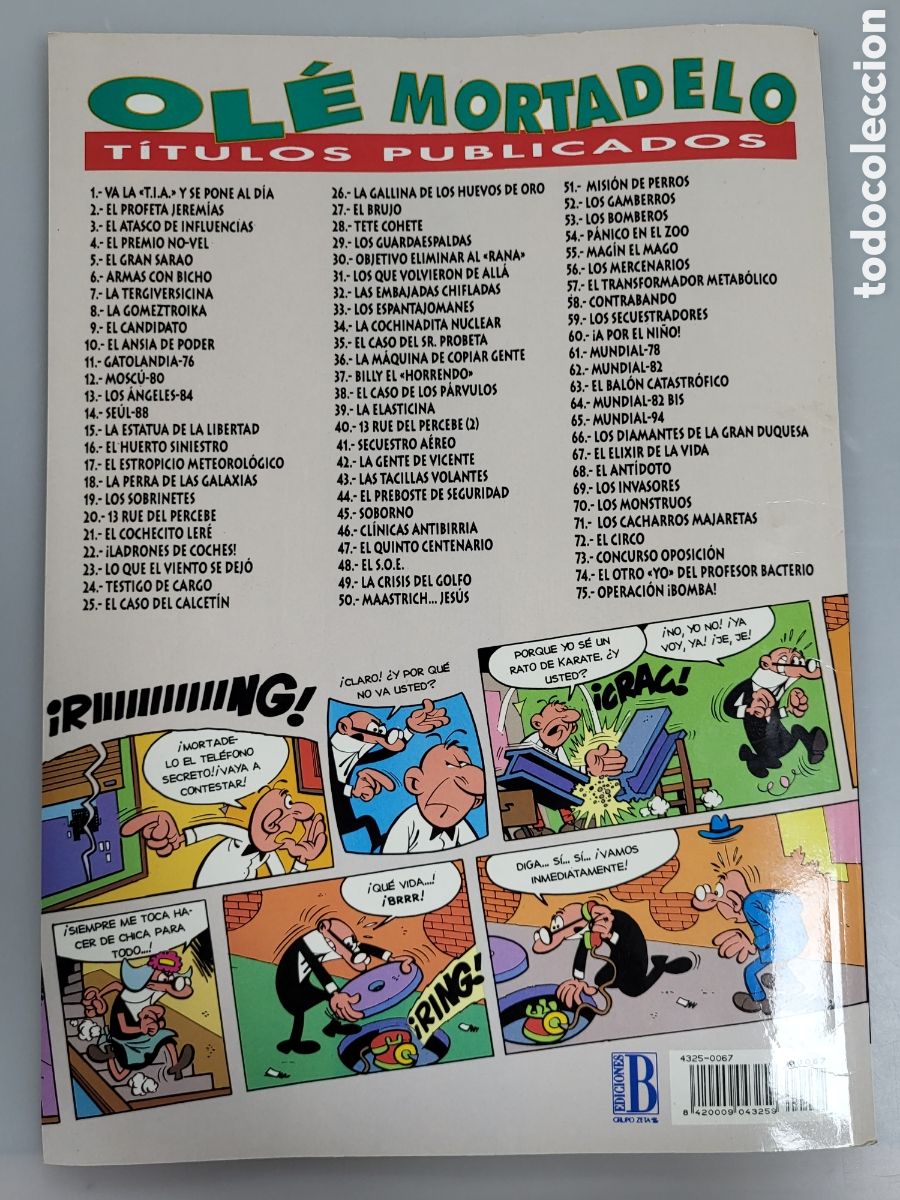 C&oacute;mics: MORTADELO Y FILEM&Oacute;N. OL&Eacute; N&ordm; 67. 1994.EL ELIXIR DE LA VIDA. PORTADA CON RELIEVE. EDICIONES B - Foto 8