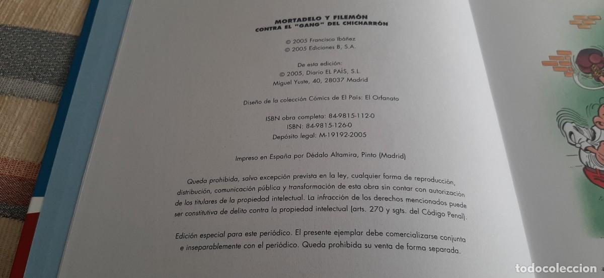 C&oacute;mics: MORTADELO Y FILEMON. EDICIONES B. EL PAIS. 2005 - Foto 5