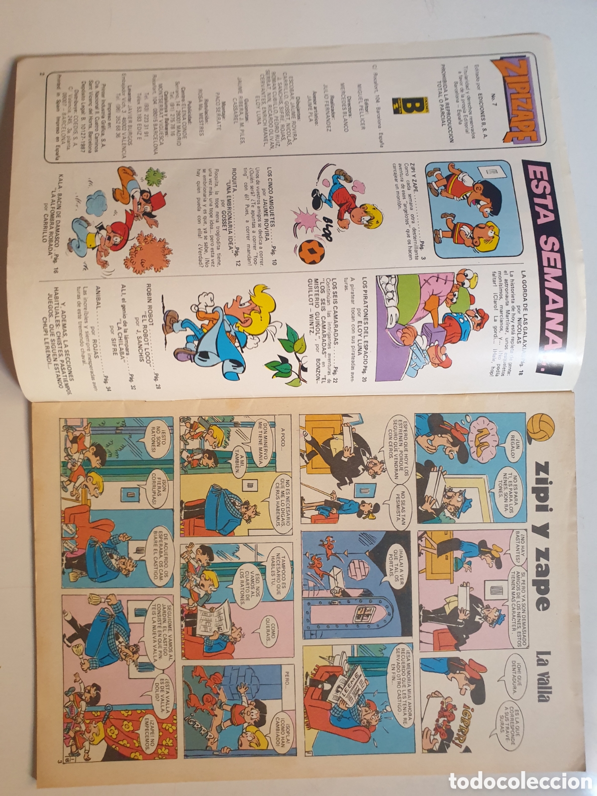 C&oacute;mics: ZIPI Y ZAPE N&deg;7. EDICIONES B 1987 - Foto 2