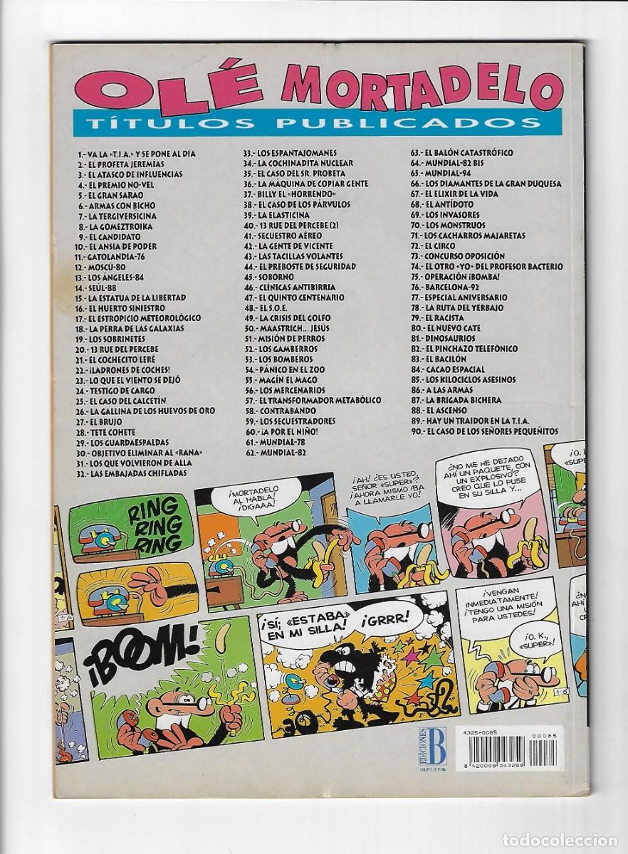 C&oacute;mics: Ediciones B. Colecci&oacute;n Ol&eacute;. Mortadelo y Filem&oacute;n. Con relieve. 85. Primera edici&oacute;n. - Foto 2