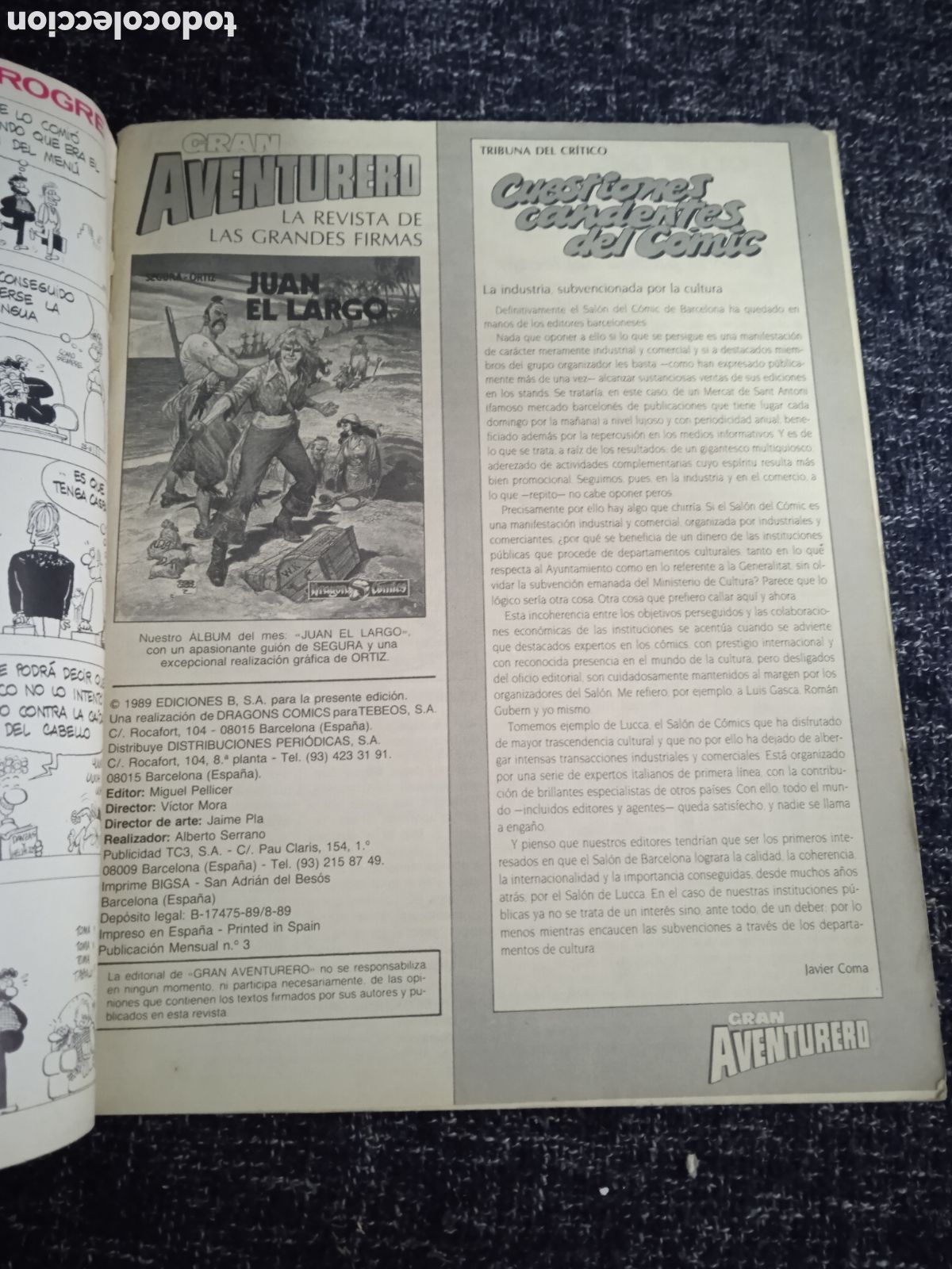 C&oacute;mics: GRAN AVENTURERO N&ordm; 3 -ED. EDICIONES B - Foto 3