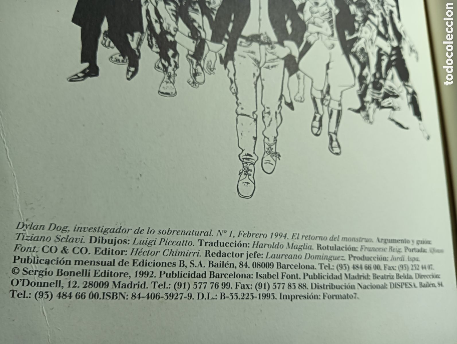 C&oacute;mics: Comic Dylan Dog - El retorno del monstruo - N&deg;1 - Ediciones B 1994 - Foto 2