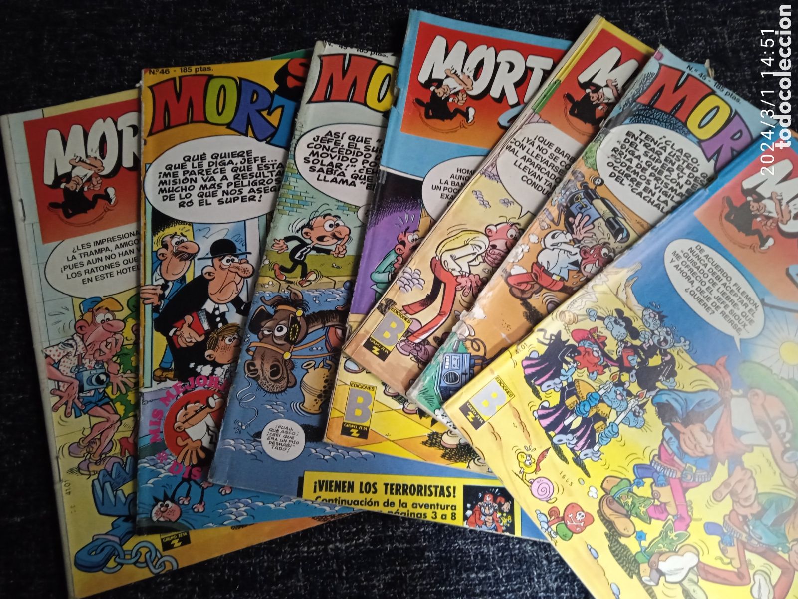 C&oacute;mics: SUPER MORTADELO - LOTE DE 7 EJEMPLARES -ED. EDICIONES B - Foto 2