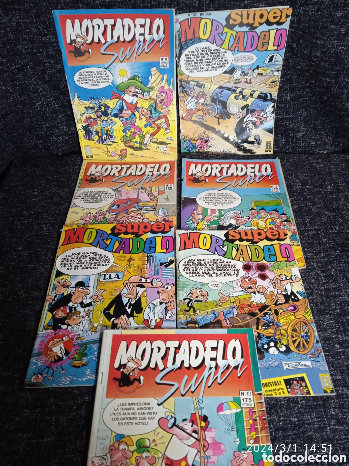 C&oacute;mics: SUPER MORTADELO - LOTE DE 7 EJEMPLARES -ED. EDICIONES B - Foto 1