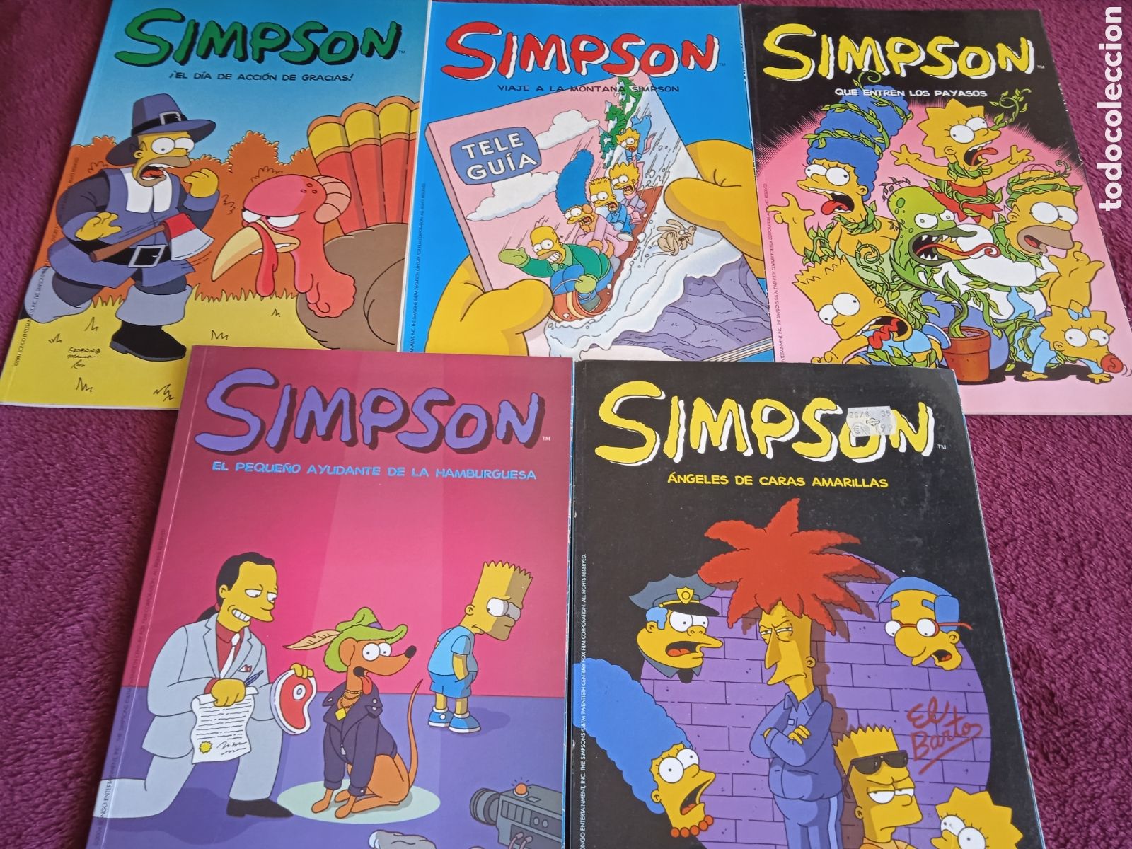 C&oacute;mics: LOS SIMPSON, - LOTE 5 EJEMPLARES -ED. EDICIONES B EDICION PARA PERIODICO - Foto 1