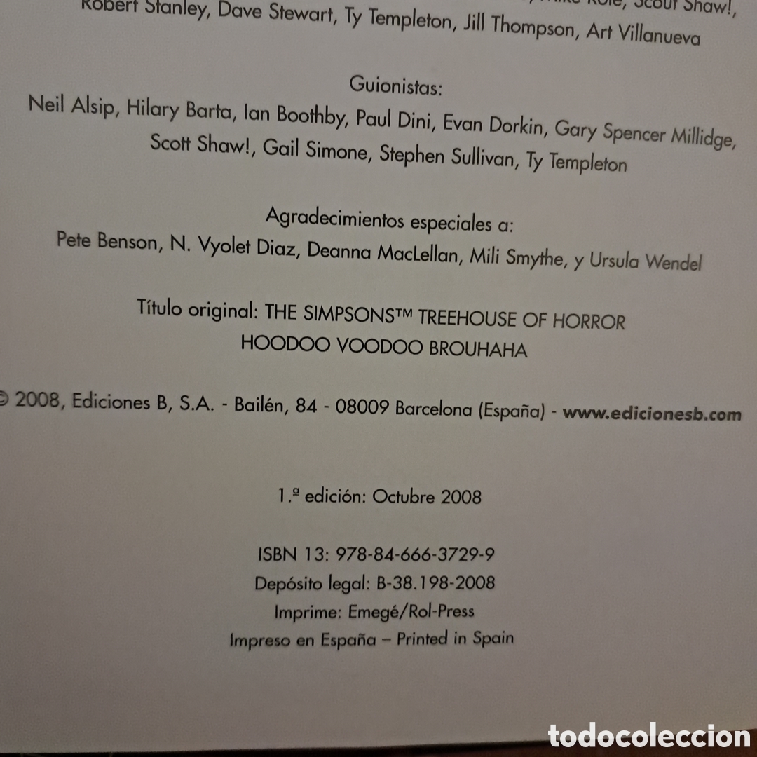 C&oacute;mics: LOS SIMPSON - La caba&ntilde;a del terror HOODOO VOODOO BROUHAHA (1a ed. 2008) ediciones B - Foto 5