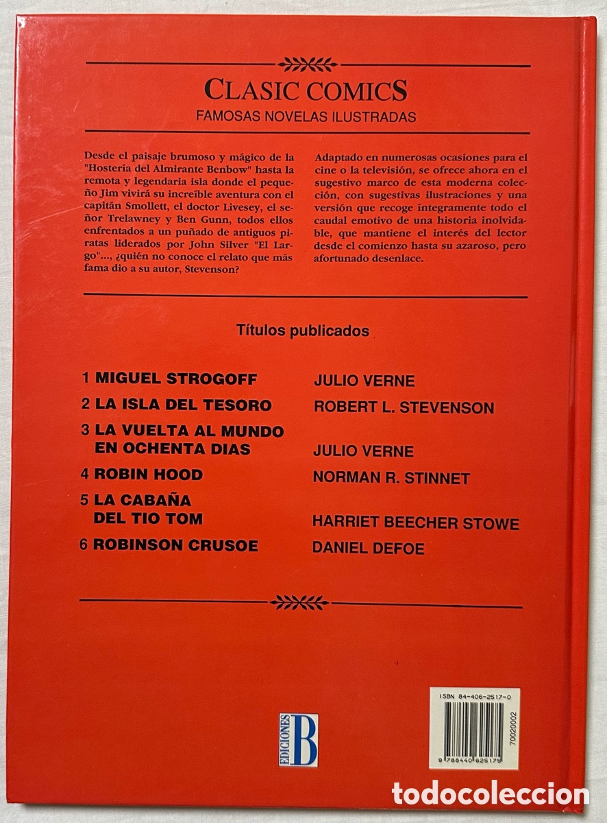 C&oacute;mics: La Isla del Tesoro. Robert L. Stevenson. Cl&aacute;sicos c&oacute;mics. 1991, primera edici&oacute;n. - Foto 3