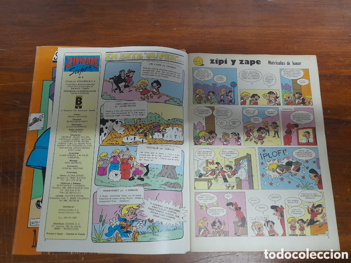 C&oacute;mics: S&uacute;per Zipi y Zape n&uacute;meros 8 y 80 a&ntilde;o 1987 - Foto 6