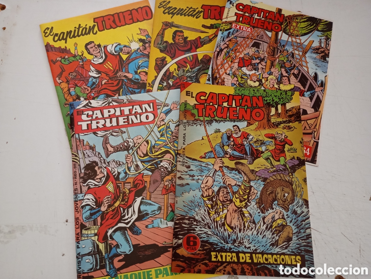 C&oacute;mics: CAPIT&Aacute;N TRUENO FACS&Iacute;MIL LOTE DE 5 ALMANAQUES - Foto 1