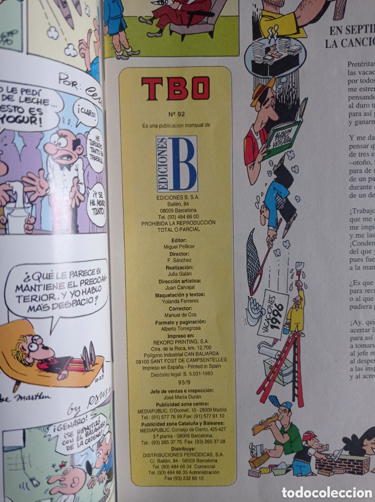 C&oacute;mics: TBO N&ordm; 92. A&Ntilde;O 1983. TODO A COLOR. Ediciones B. - Foto 2