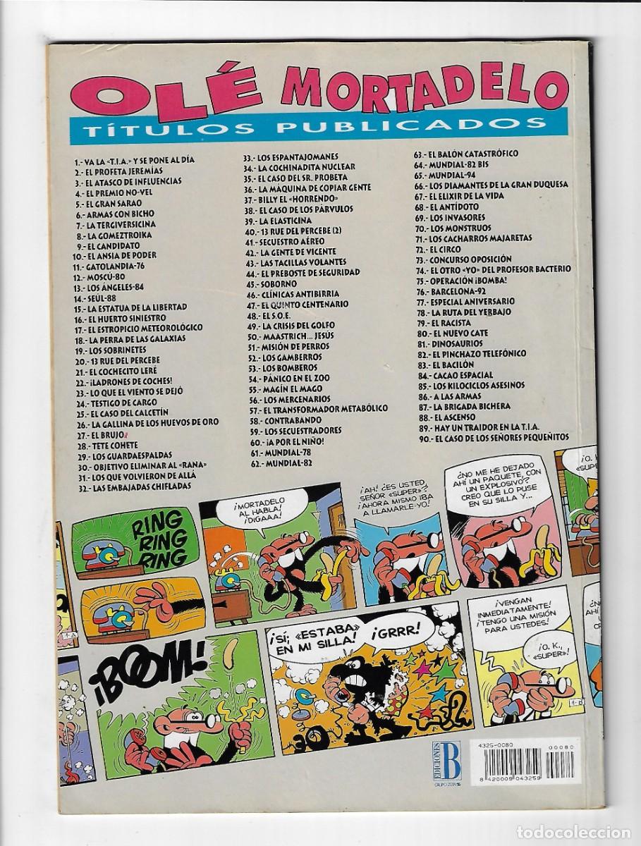 C&oacute;mics: Ediciones B. Colecci&oacute;n Ol&eacute;. Mortadelo y Filem&oacute;n. Con relieve. 80. Primera edici&oacute;n. - Foto 2