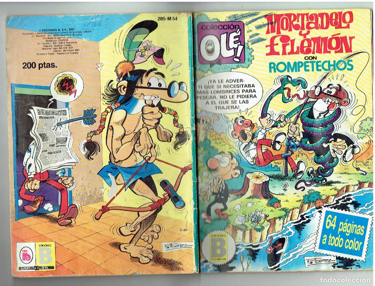 C&oacute;mics: OL&Eacute;. MORTADELO Y FILEM&Oacute;N CON ROMPETECHOS. N&ordm; 285. M 54. EDICIONES B. 1987. (C/A2) - Foto 2