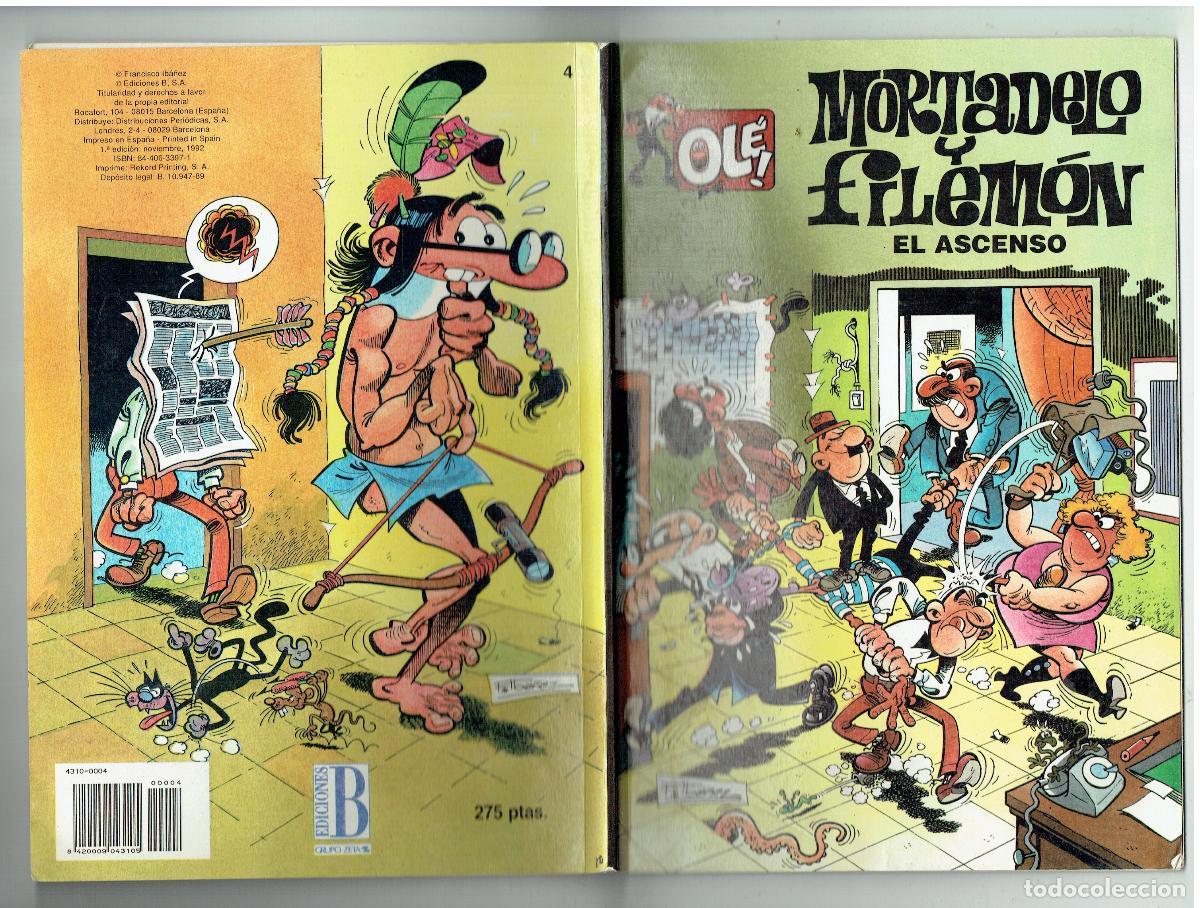 C&oacute;mics: OL&Eacute;. MORTADELO Y FILEM&Oacute;N. N&ordm; 4. EL ASCENSO. EDICIONES B. 1&ordf; EDC. 1992.(C/A2) - Foto 2