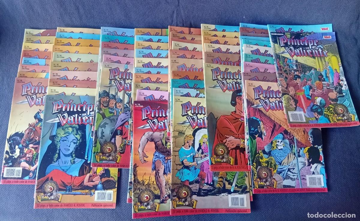C&oacute;mics: Lote 62 n&uacute;meros Pr&iacute;ncipe Valiente (Harold Foster) - Edici&oacute;n Quincenal 1988 - Tebeos S.A./Ediciones B