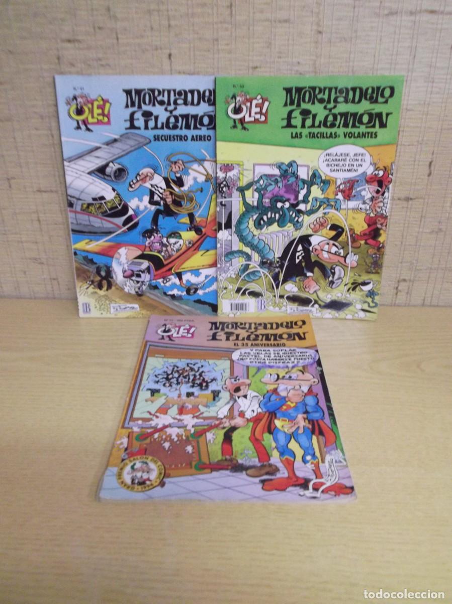 C&oacute;mics: Lote de tres Comics de Mortadelo y Filem&oacute;n n&ordm;41,n&ordm;44 y n&ordm;77.Ol&eacute;! Ediciones B