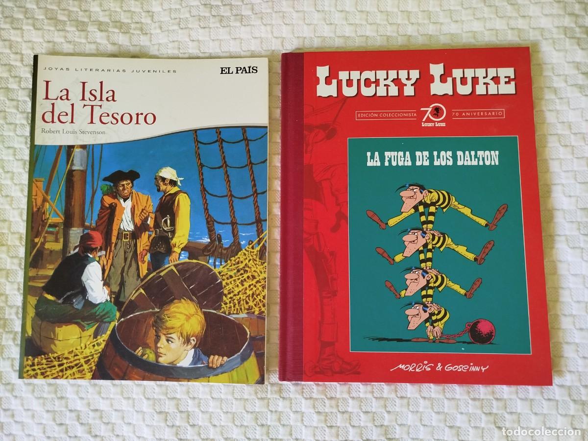 C&oacute;mics: lote 2 comics: la isla del tesoro (joyas literarias juveniles) + la fuga de los Dalton (lucky luke)